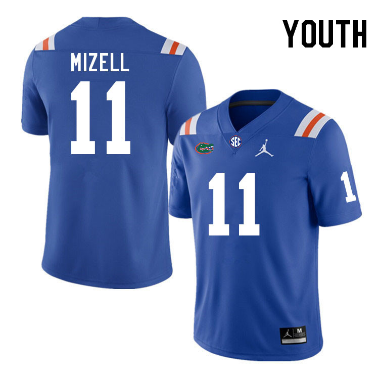Youth #11 Aidan Mizell Florida Gators College Football Jerseys Stitched-Retro - Click Image to Close